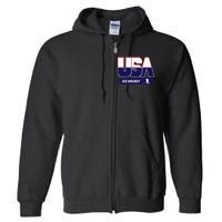 Ice Hockey 2024 Souvenir Usa Team Full Zip Hoodie