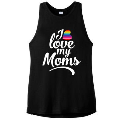 I Have 2 Moms I Love My Moms Ladies PosiCharge Tri-Blend Wicking Tank