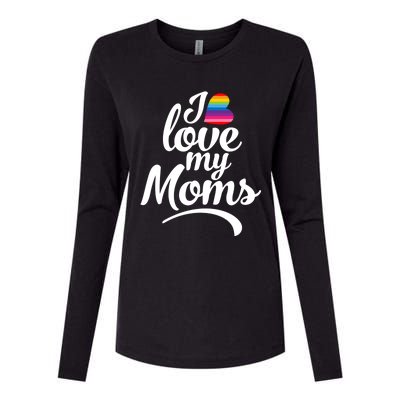 I Have 2 Moms I Love My Moms Womens Cotton Relaxed Long Sleeve T-Shirt