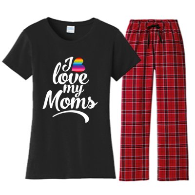 I Have 2 Moms I Love My Moms Women's Flannel Pajama Set