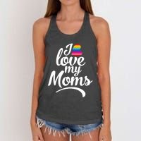 I Have 2 Moms I Love My Moms Women's Knotted Racerback Tank