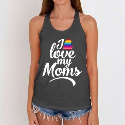 I Have 2 Moms I Love My Moms Women's Knotted Racerback Tank