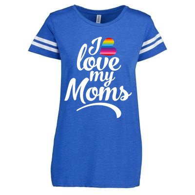 I Have 2 Moms I Love My Moms Enza Ladies Jersey Football T-Shirt