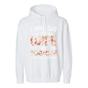 I Have 2 Titles Wife And Dog Mom Funny Dog And Wife Gift Garment-Dyed Fleece Hoodie