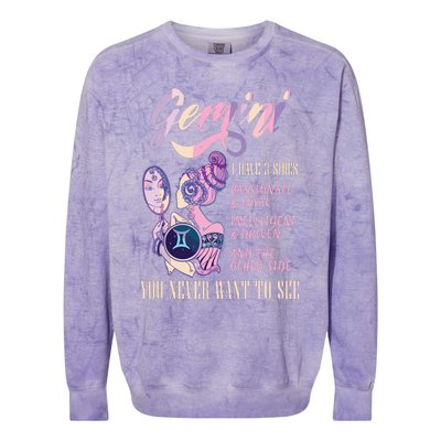 I Have 3 Sides Gemini Zodiac Sign Colorblast Crewneck Sweatshirt