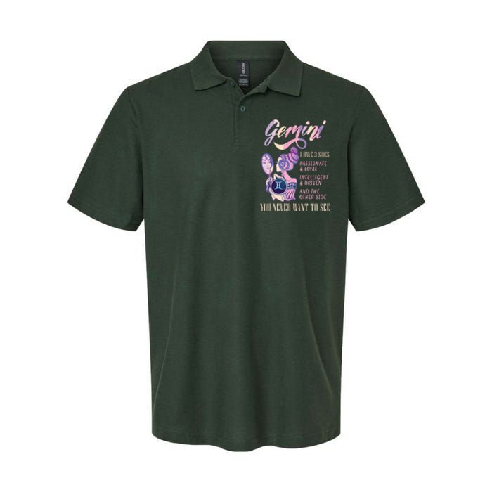 I Have 3 Sides Gemini Zodiac Sign Softstyle Adult Sport Polo