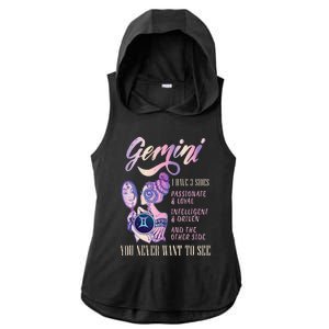 I Have 3 Sides Gemini Zodiac Sign Ladies PosiCharge Tri-Blend Wicking Draft Hoodie Tank