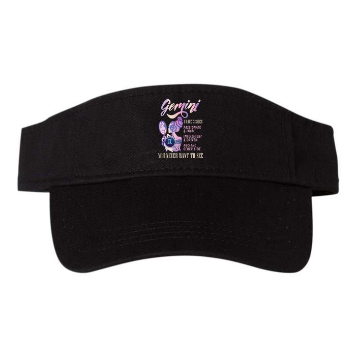 I Have 3 Sides Gemini Zodiac Sign Valucap Bio-Washed Visor