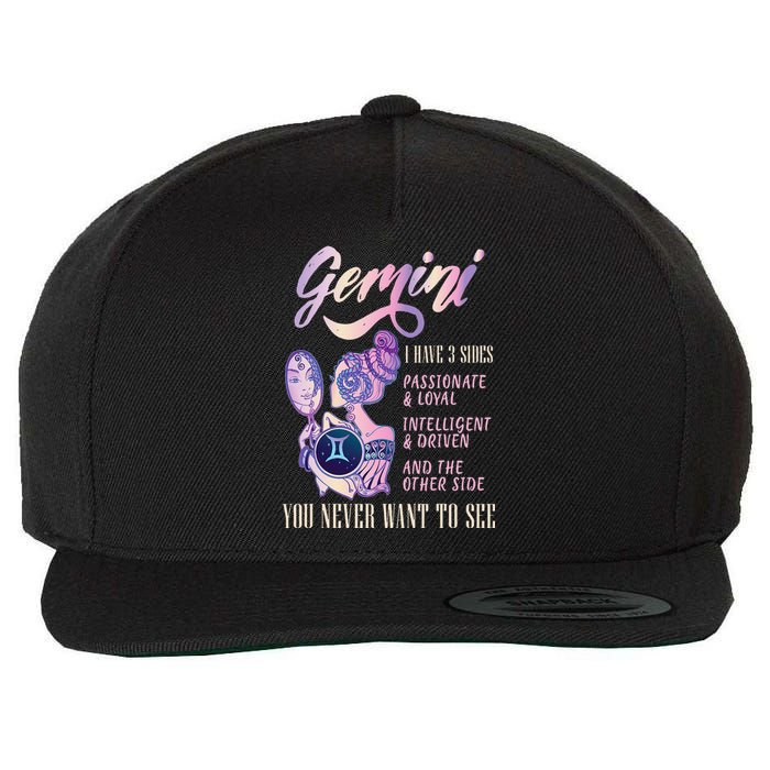 I Have 3 Sides Gemini Zodiac Sign Wool Snapback Cap