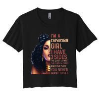 I Have 3 Side Capricorn Cool Zodiac Astrology Star Sign Women's Crop Top Tee