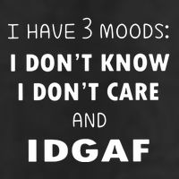 I Have 3 Moods I Dont Know I Dont Care And I DGAF 7 Panel Mesh Trucker Snapback Hat