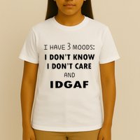 I Have 3 Moods I Dont Know I Dont Care And I DGAF T-Shirt