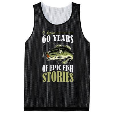 I Have 60 Years Of Epic Fish Stories Fishing Themed Birthday Mesh Reversible Basketball Jersey Tank