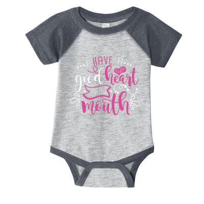 I Have A Good Heart But This Mouth Funny Outfits Infant Baby Jersey Bodysuit