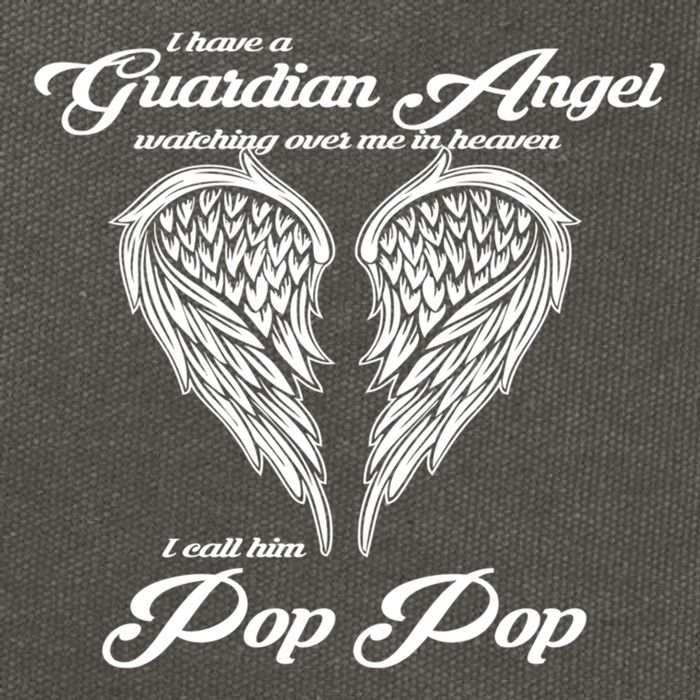 I Have A Guardian Angel In Heaven I Call Him Pop Pop Gift Cotton Canvas Backpack