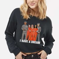 I Have A Dream Funny Cropped Pullover Crew