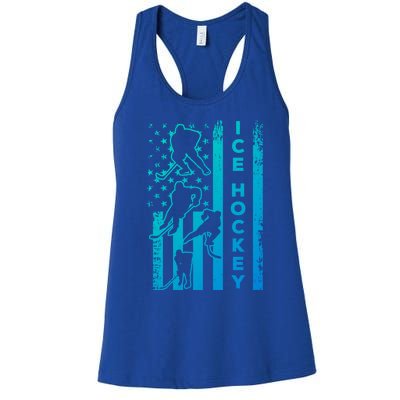 Ice Hockey America Flag I Ice Hockey Player Ice Hockey Flag Gift Women's Racerback Tank