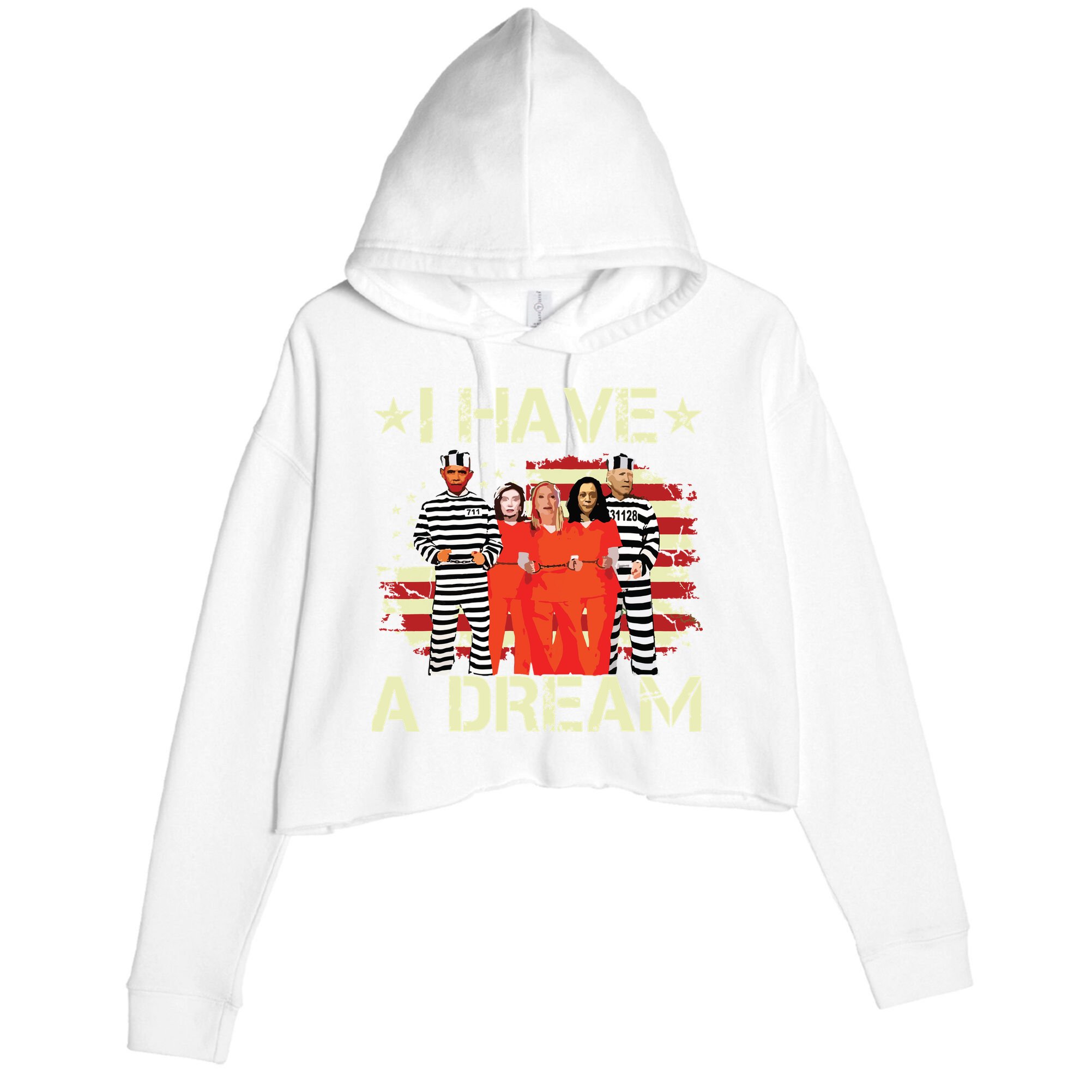 I Have A Dream Funny Biden Crop Fleece Hoodie