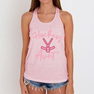 Ice Hockey Aunt Cute Mothers Day Aunty Auntie Nephew Gift Women's Knotted Racerback Tank