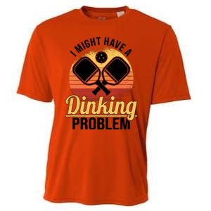 I Have A Dinking Problem Funny Pickleball Player Retro Cooling Performance Crew T-Shirt