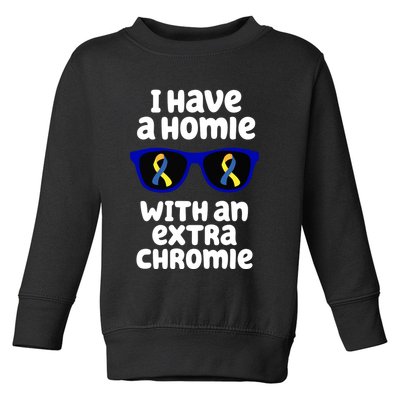 I Have A Homie With An Extra Chromie Down Syndrome Toddler Sweatshirt