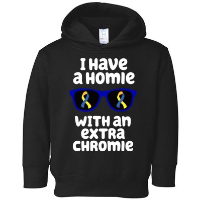 I Have A Homie With An Extra Chromie Down Syndrome Toddler Hoodie
