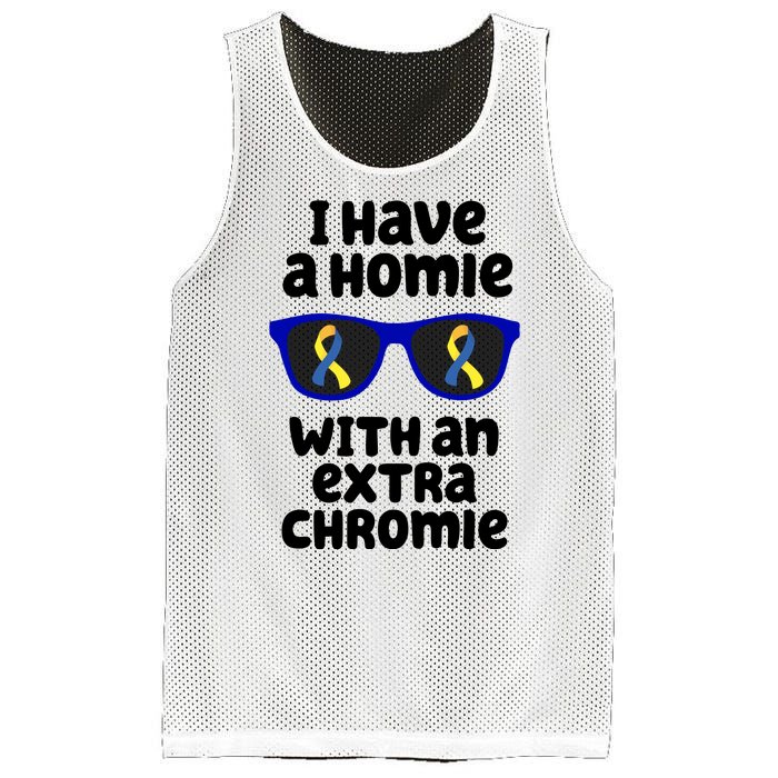 I Have A Homie With An Extra Chromie Down Syndrome Mesh Reversible Basketball Jersey Tank