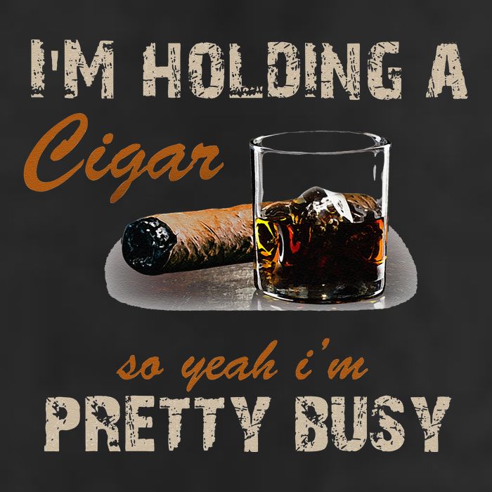 IM Holding A Cigar So Yeah IM Pretty Busy Cigar 7 Panel Mesh Trucker Snapback Hat
