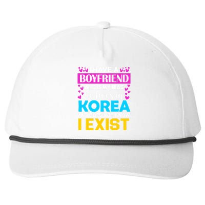 I Have A Boyfriend Who Is My Bias Kpop Lover Kdrama Korean Snapback Five-Panel Rope Hat