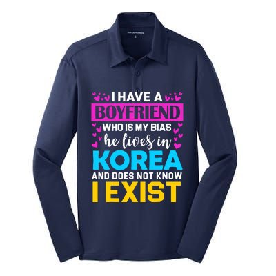 I Have A Boyfriend Who Is My Bias Kpop Lover Kdrama Korean Silk Touch Performance Long Sleeve Polo