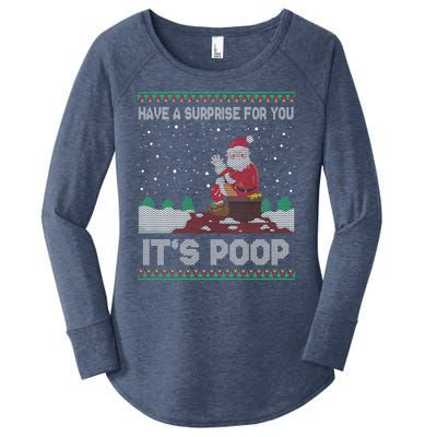 I Have A Surprise For You ItS Poop Funny Santa Xmas Gifts Women's Perfect Tri Tunic Long Sleeve Shirt