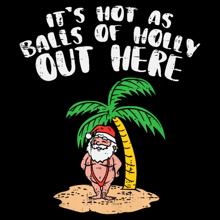 Its Hot As Balls Of Holly Santa Palm Tree Christmas In July Tank Top Impact Tech Backpack