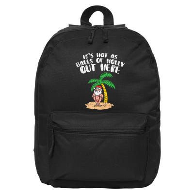 Its Hot As Balls Of Holly Santa Palm Tree Christmas In July Tank Top 16 in Basic Backpack