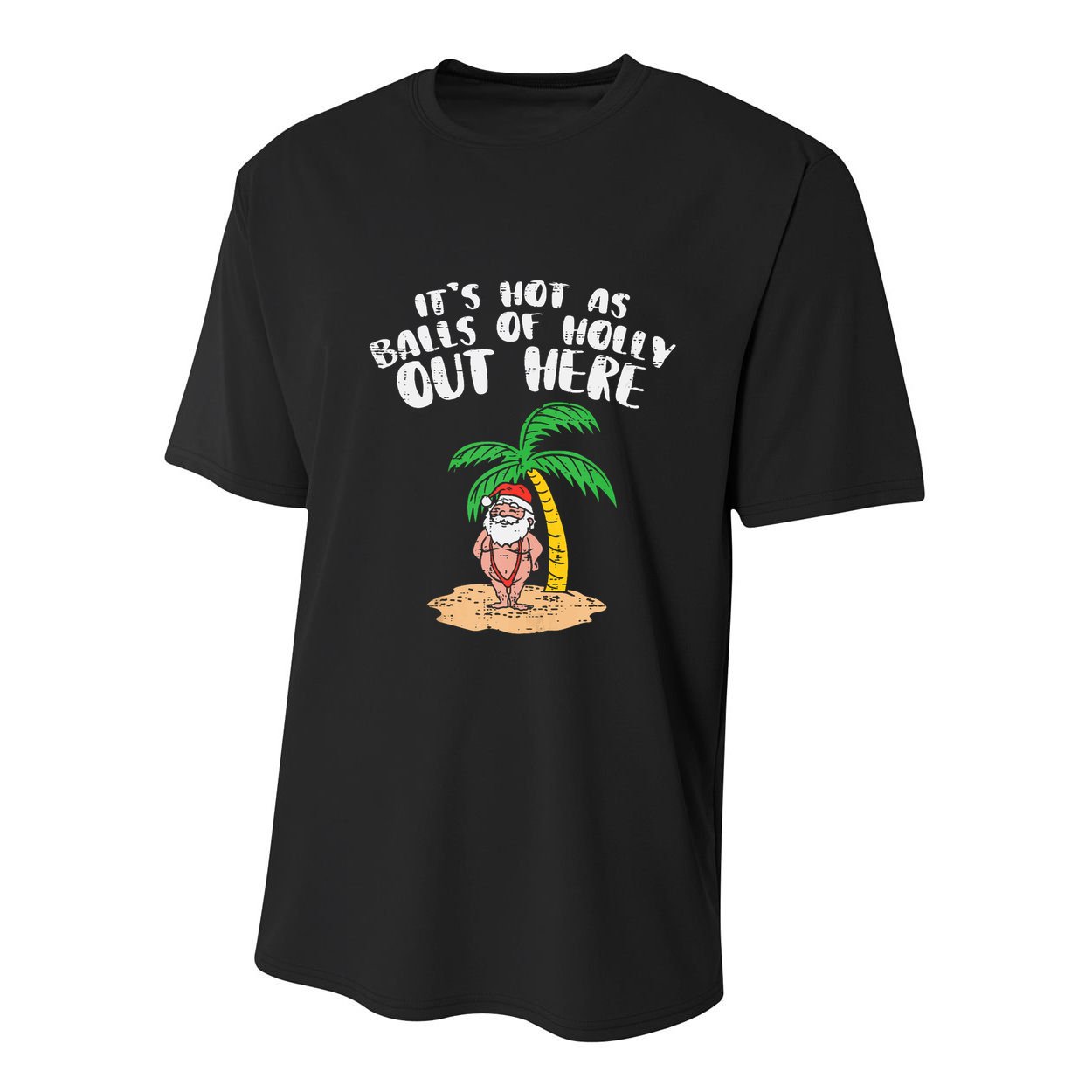 Its Hot As Balls Of Holly Santa Palm Tree Christmas In July Tank Top Youth Performance Sprint T-Shirt