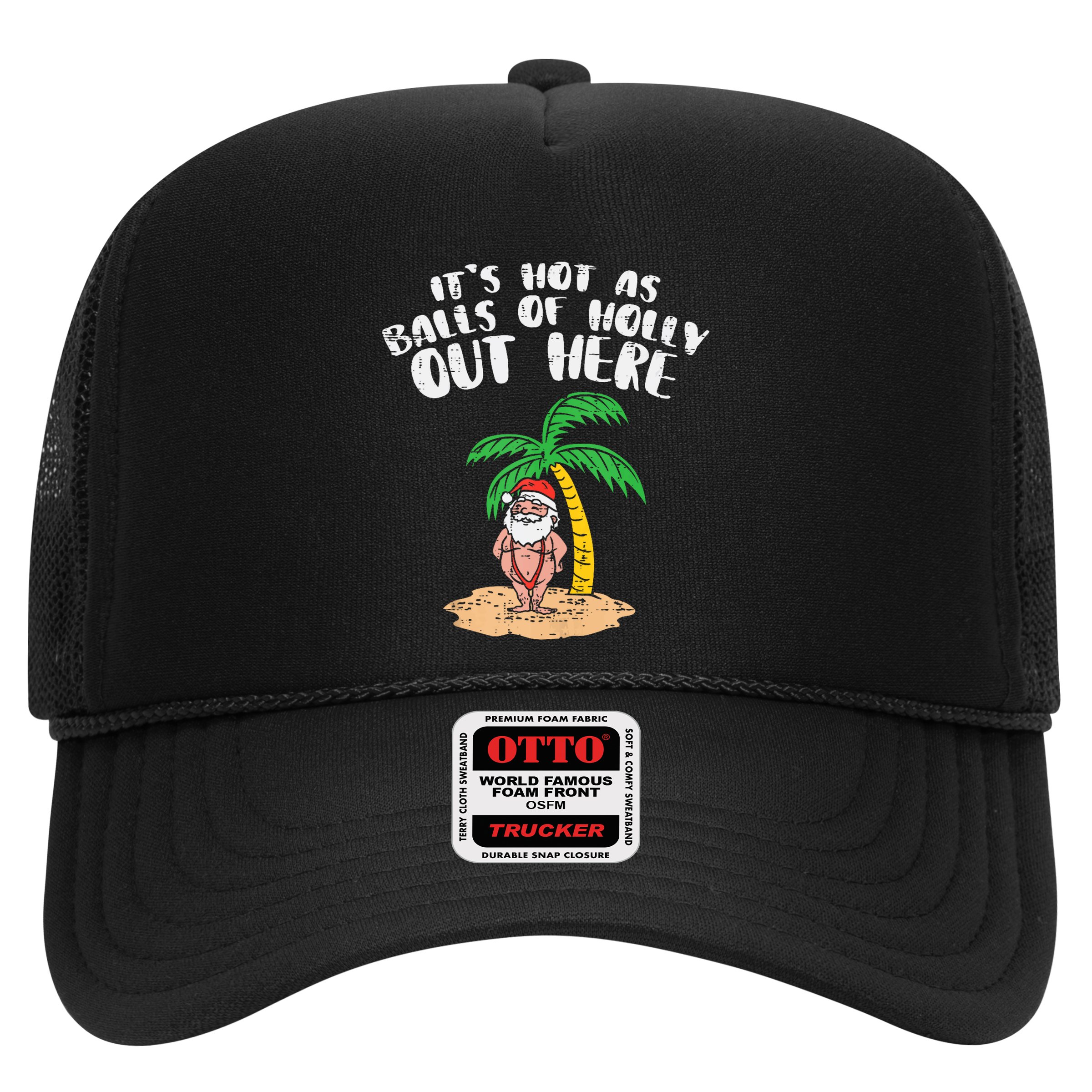 Its Hot As Balls Of Holly Santa Palm Tree Christmas In July Tank Top Hat