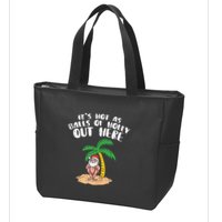 Its Hot As Balls Of Holly Santa Palm Tree Christmas In July Tank Top Zip Tote Bag
