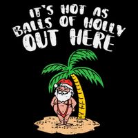 Its Hot As Balls Of Holly Santa Palm Tree Christmas In July Tank Top Zip Tote Bag