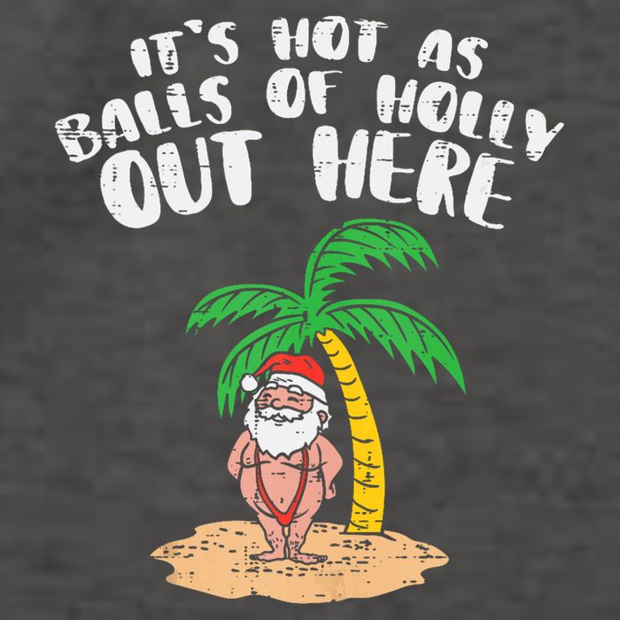Its Hot As Balls Of Holly Santa Palm Tree Christmas In July Tank Top Vector Backpack