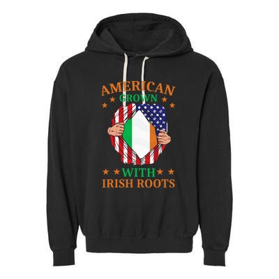 Ireland Home American Grown With Irish Roots Garment-Dyed Fleece Hoodie