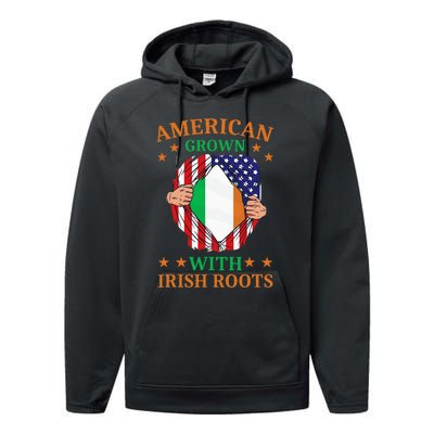 Ireland Home American Grown With Irish Roots Performance Fleece Hoodie