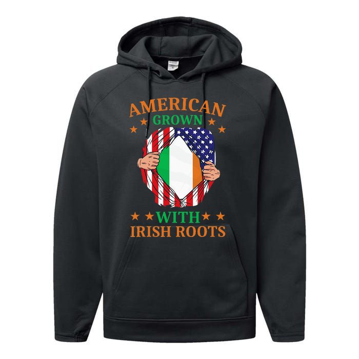 Ireland Home American Grown With Irish Roots Performance Fleece Hoodie