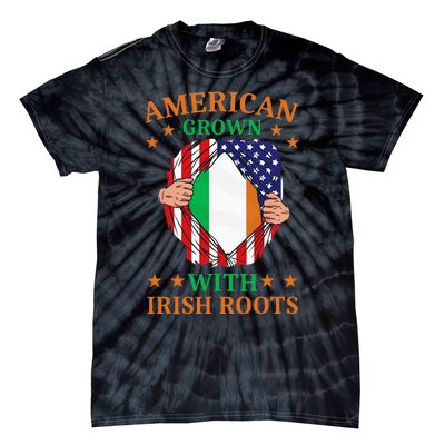 Ireland Home American Grown With Irish Roots Tie-Dye T-Shirt