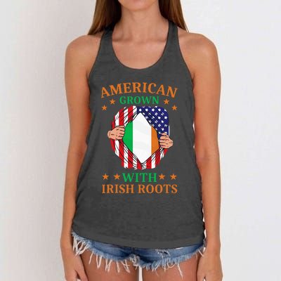 Ireland Home American Grown With Irish Roots Women's Knotted Racerback Tank