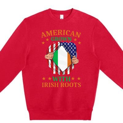 Ireland Home American Grown With Irish Roots Premium Crewneck Sweatshirt