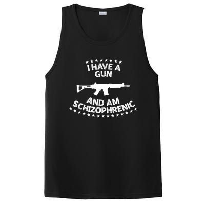 I Have A Gun And Am Schizophrenic Shirt Gun Lovers PosiCharge Competitor Tank