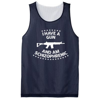 I Have A Gun And Am Schizophrenic Shirt Gun Lovers Mesh Reversible Basketball Jersey Tank