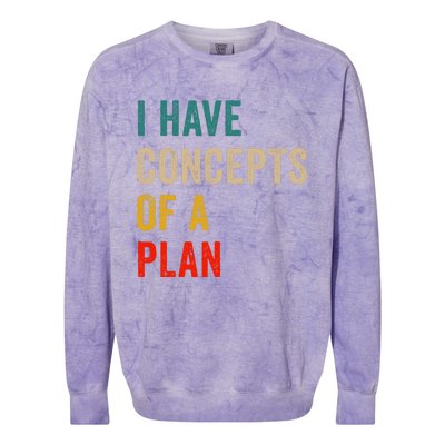 I Have A Concept Of A Plan Trump Harris Colorblast Crewneck Sweatshirt