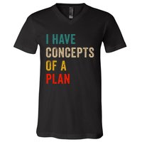 I Have A Concept Of A Plan Trump Harris V-Neck T-Shirt