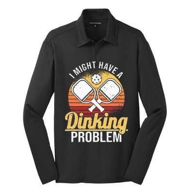 I Have A Dinking Problem Pickleball Player Silk Touch Performance Long Sleeve Polo