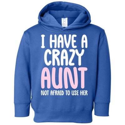 I Have A Crazy Aunt Not Afraid To Use Her Funny Aunt Niece Great Gift Toddler Hoodie
